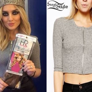 ASOS Crop Top in Wide Rib With Zip